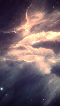 Туманность, космос, звезды, Андромеда (vertical)