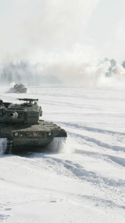 Леопард 2A4, Немецкая армия, танк, снег (vertical)
