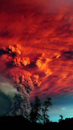 Пуеуэ, 5k, 4k, Чили, извержение, вулкан (vertical)