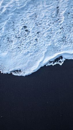 Исландия, 4k, 5k, море, берег, песок (vertical)