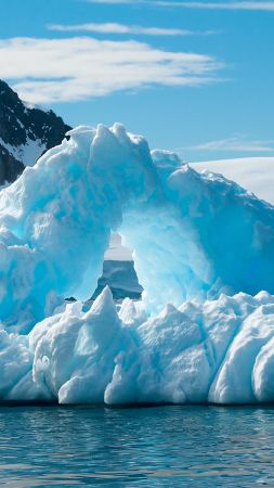 Антарктида, 5k, 4k, 8k, айсберг, на север, зима (vertical)