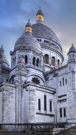 Париж, Франция, Монмартр, Базилика, путешествия, туризм (vertical)