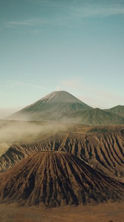Бром, 4k, 5k, Индонезия, вулкан, песок (vertical)