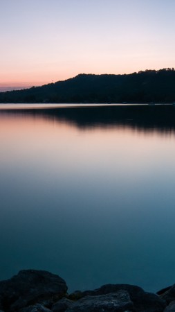 озеро, 4k, HD, озера, муртен, закат, рассвет (vertical)
