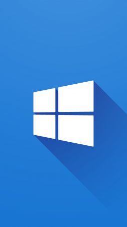 Виндовс 10, 4k, 5k, Майкрософт, синий (vertical)