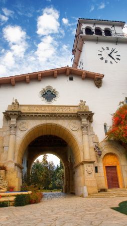 Каунти Кортхаус, Санта-Барбара, Калифорния, США, путешествие, туризм, бронирование (vertical)