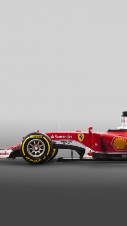 Феррари СФ-16-Ш, Формула 1, Ф1, красный (vertical)