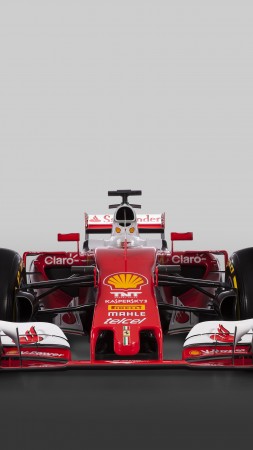 Феррари СФ-16-Ш, Формула 1, Ф1, красный (vertical)