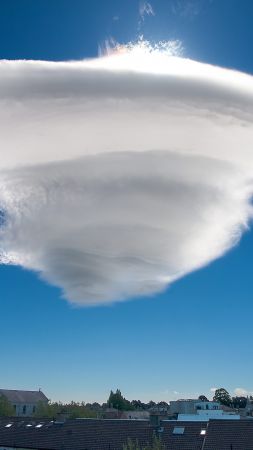 облако, 5k, 4k, Лентикулярное облако, голубое небо (vertical)