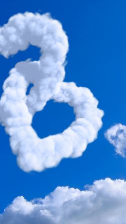 сердце, 5k, 4k, 8k, облако, голубое небо (vertical)