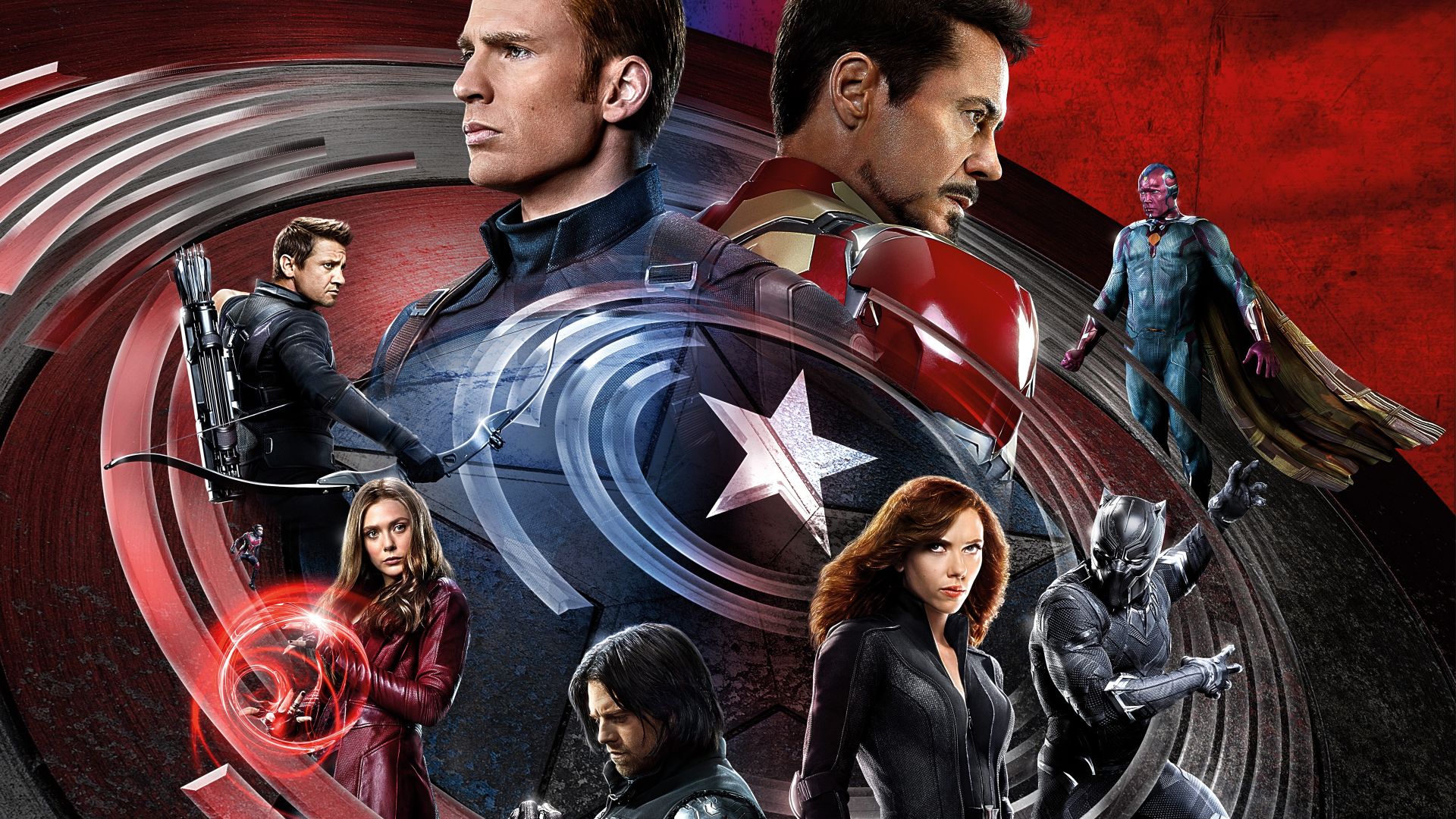 Первый мститель: Гражданская война, железный человек, Марвел, лучшие фильмы 2016, Captain America 3: civil war, Iron Man, Marvel, best movies of 2016 (horizontal)