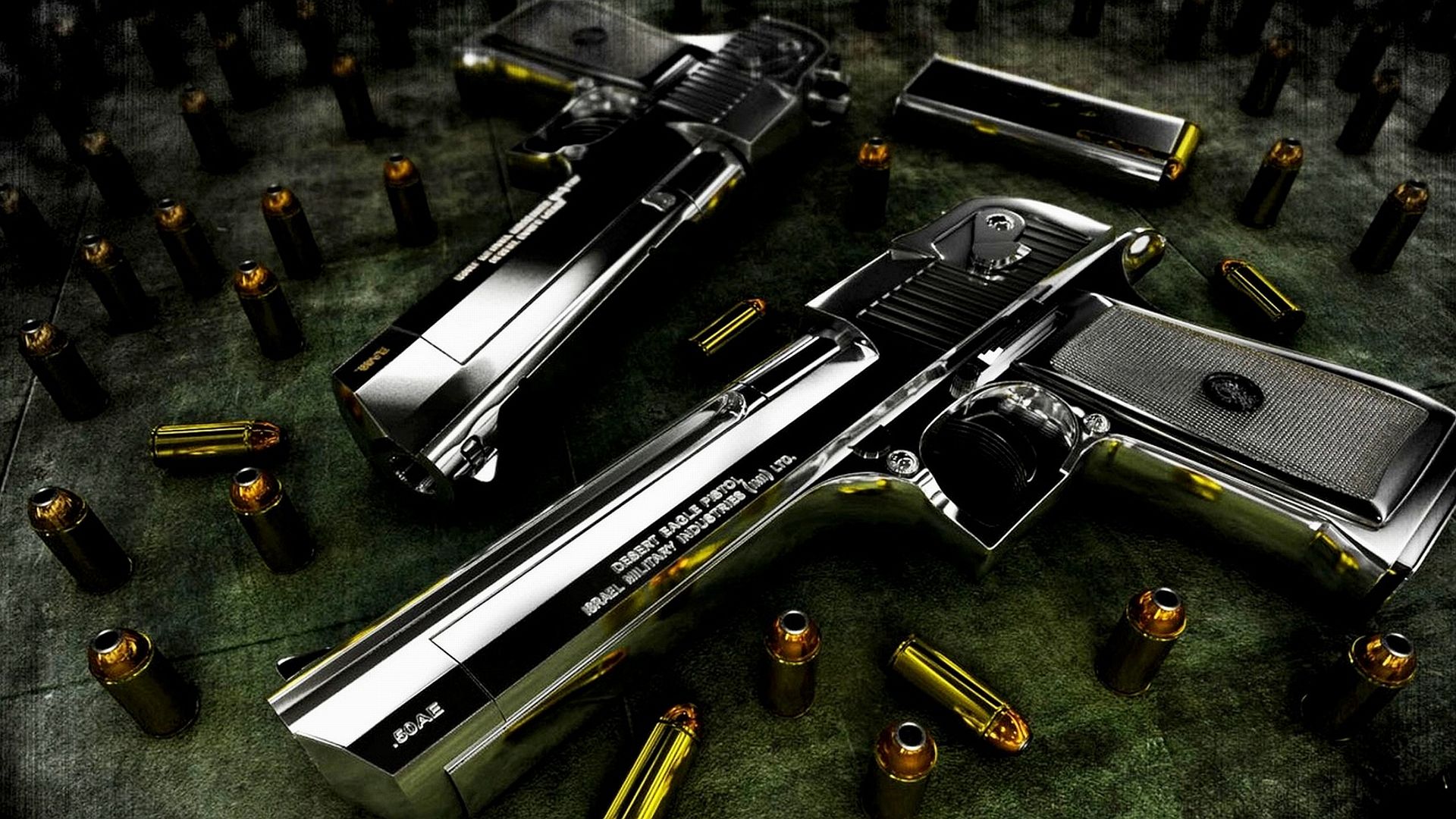 Пустынный орел, пистолет, пули, Desert Eagle, pistol, bullets (horizontal)