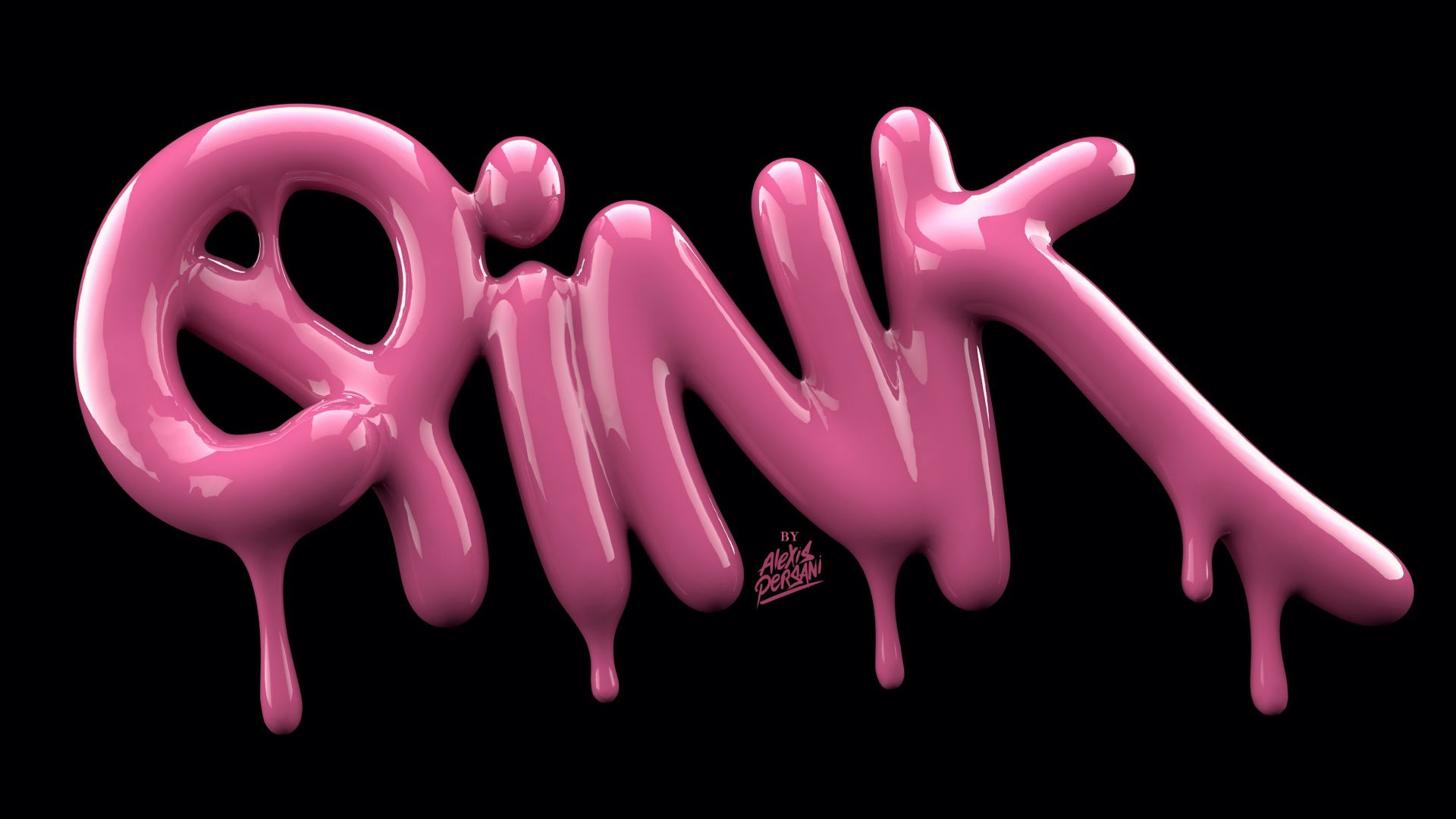 абстракция, 5k, 4k, розовый, typography, 5k, 4k wallpaper, font, abstract, pink, shape, 3D (horizontal)