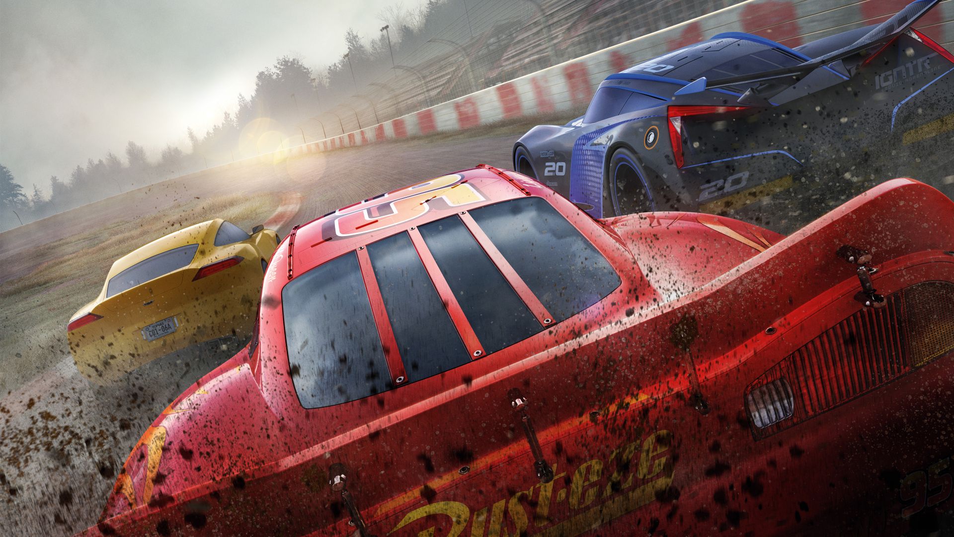 Тачки 3, Cars 3, 4k, Lightning McQueen, poster (horizontal)