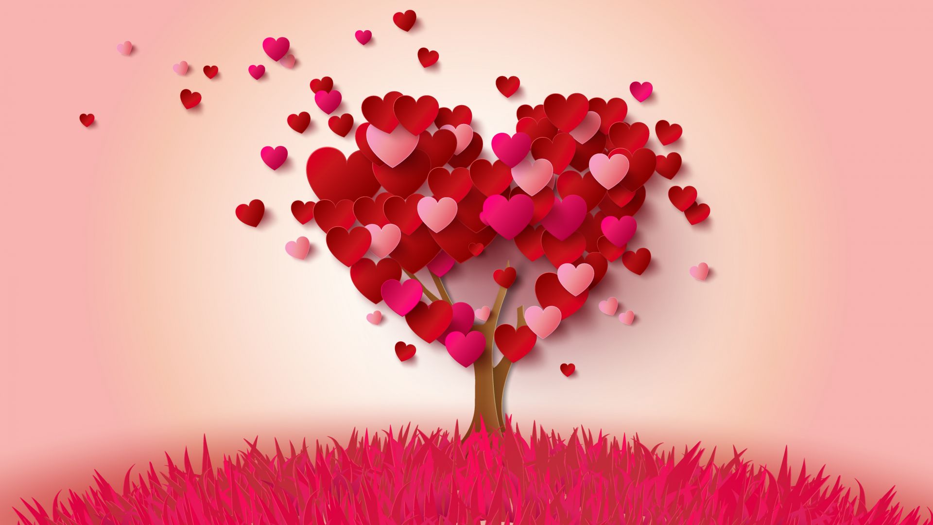 фото любовь, сердце, love image, heart, tree, 4k (horizontal)