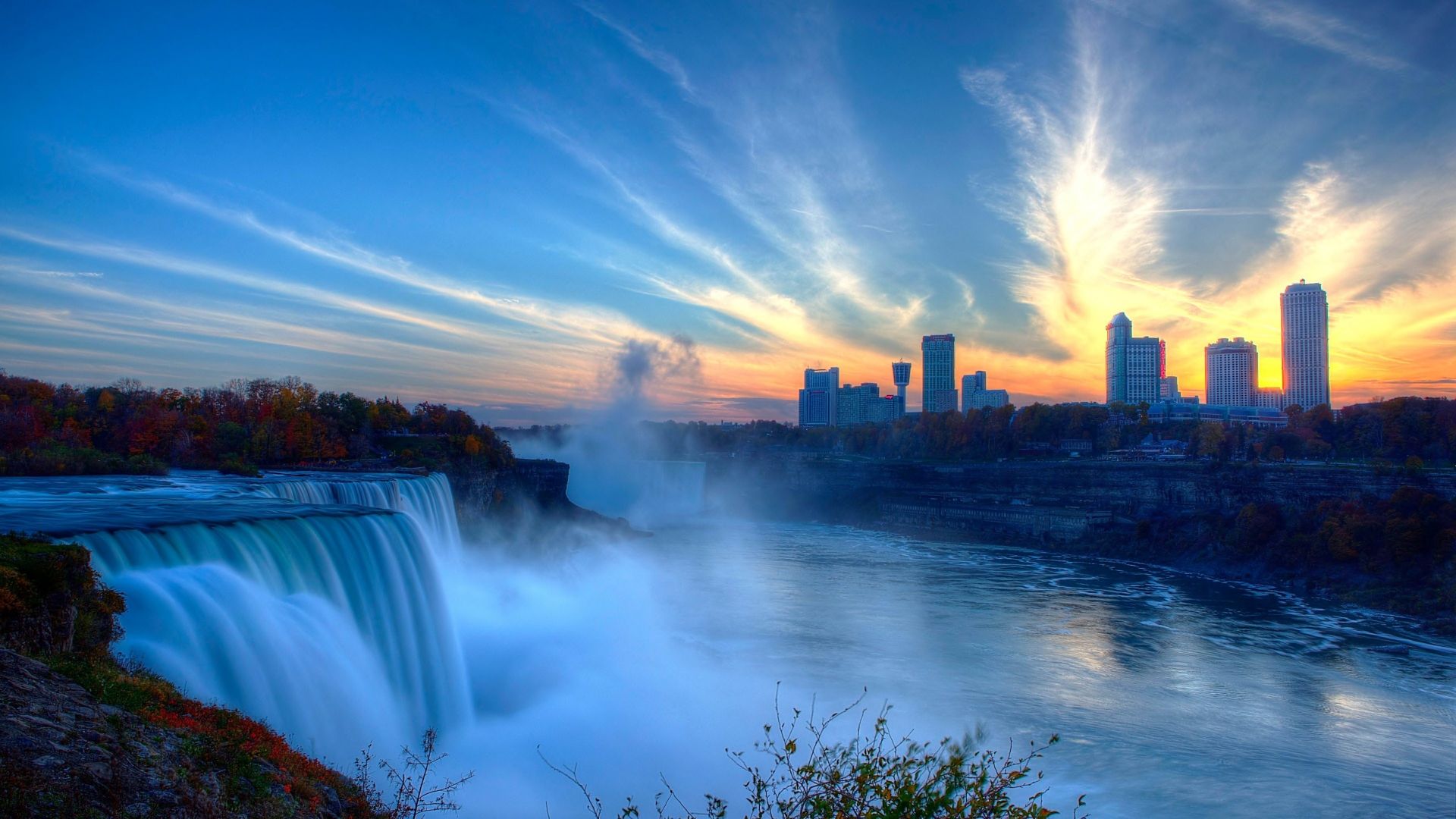 Ниагарский водопад, Niagara Falls, waterfall, New York, USA, 4k (horizontal)