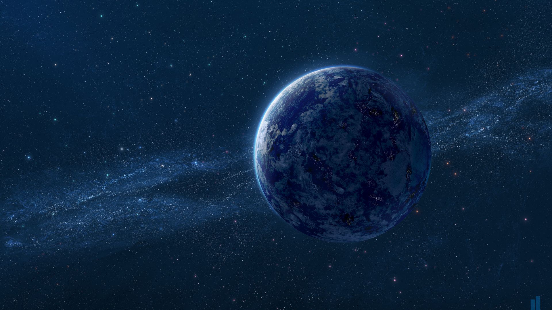 планета, planet, blue, HD (horizontal)