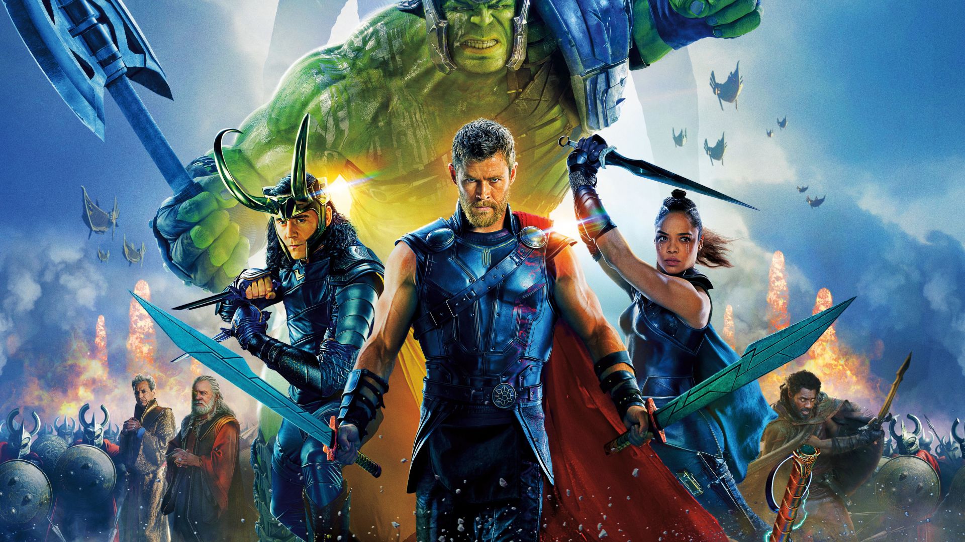 Тор 3: Рагнарек, Thor: Ragnarok, Chris Hemsworth, Tom Hiddleston, Tessa Thompson, poster, 5k (horizontal)