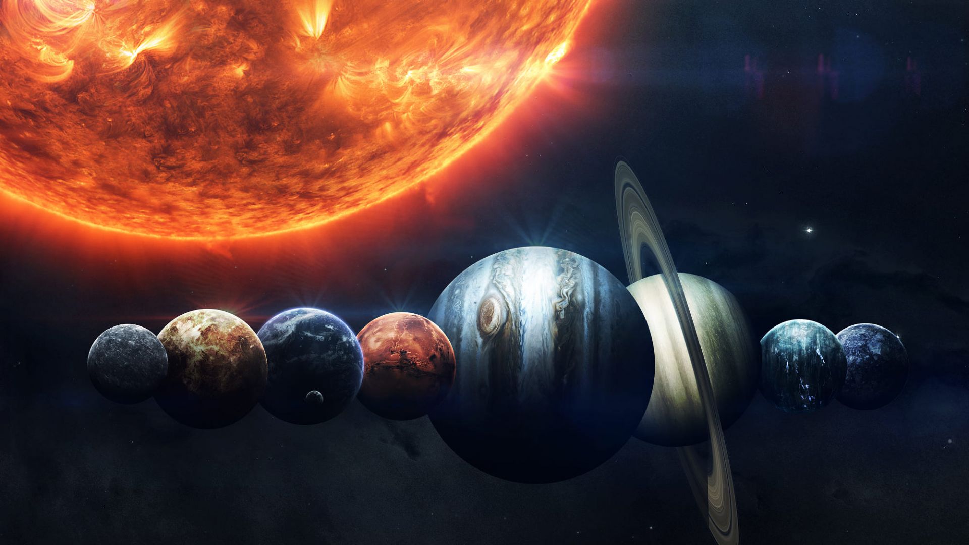 Солнце, планеты, sun, planet, HD (horizontal)