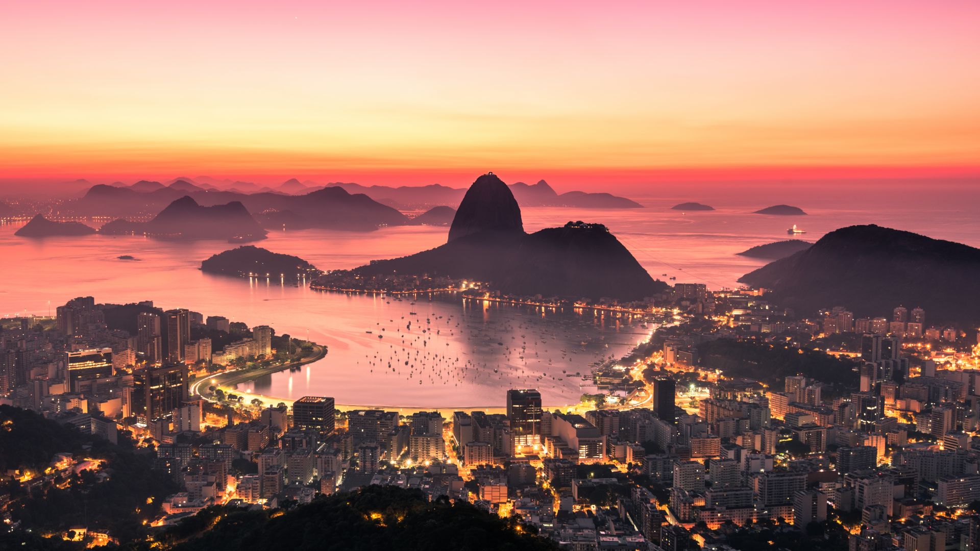 Рио-де-Жанейро, Rio de Janeiro, sunrise, sky, 5k (horizontal)