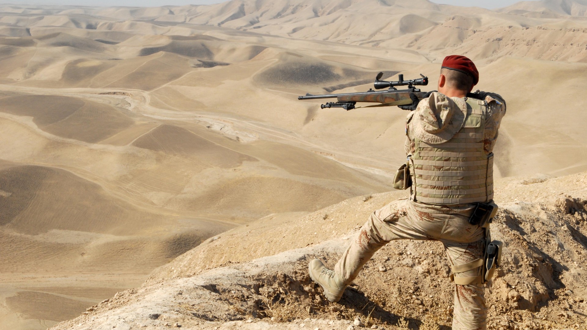 снайперская винтовка, солдат, снайпер, пустыня, EM 992, soldier, sniper, rifle, Elmech, EMM 992, desert (horizontal)