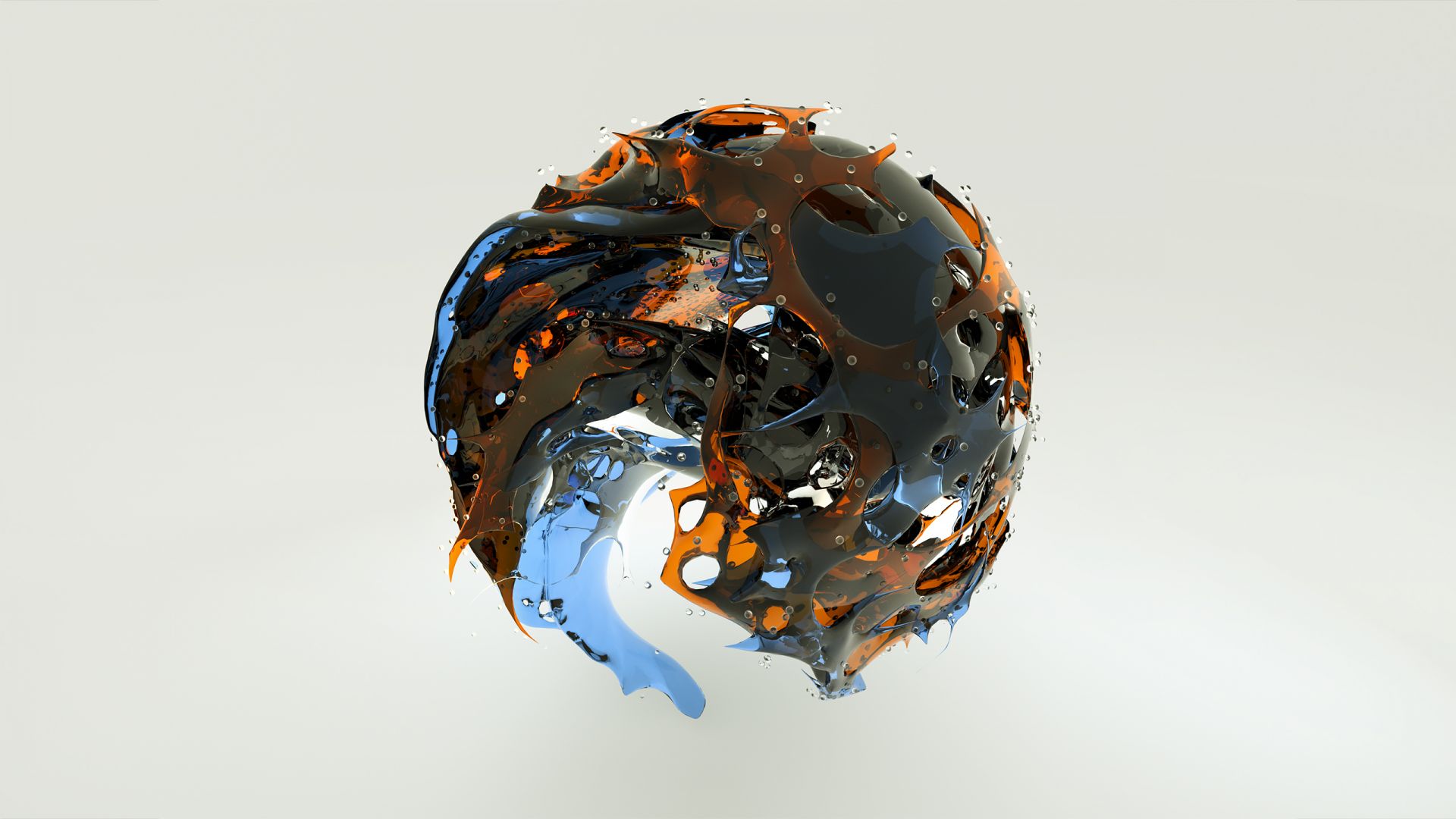 сфера, стекло, sphere, 3D, glass, HD (horizontal)