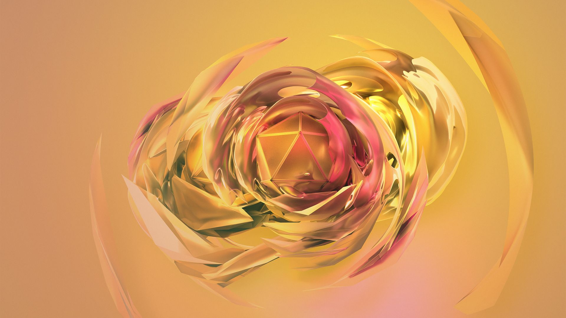 сфера, желтый, banana dreams, 3D, sphere, green, HD (horizontal)