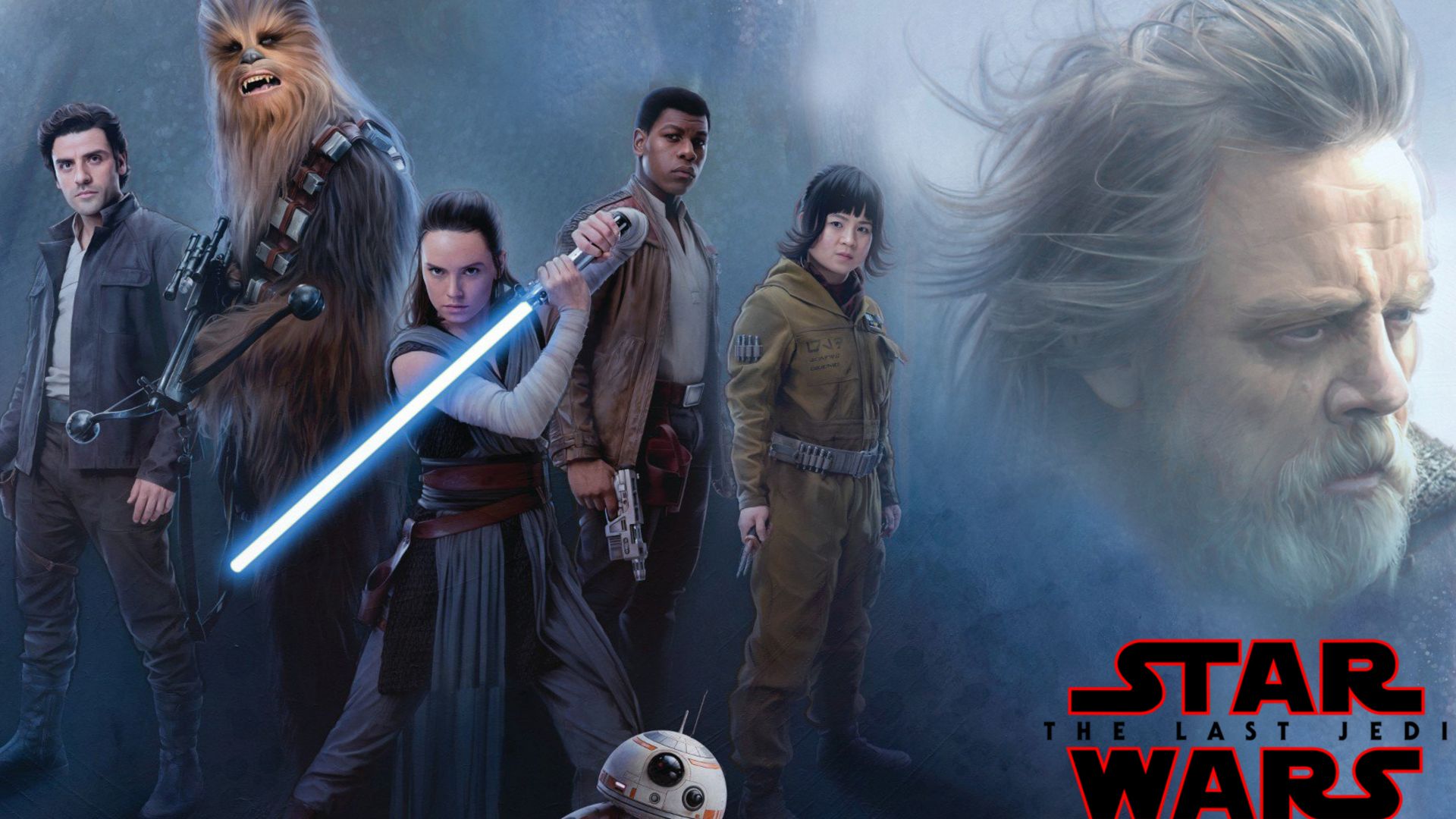 Звёздные войны: Последние джедаи, Star Wars: The Last Jedi, Daisy Ridley, John Boyega, poster, 4k (horizontal)