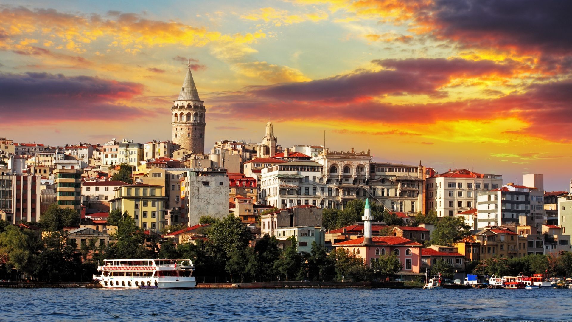 Турция, Стамбул, Turkey, Istanbul, sea, sunrise, 4k (horizontal)