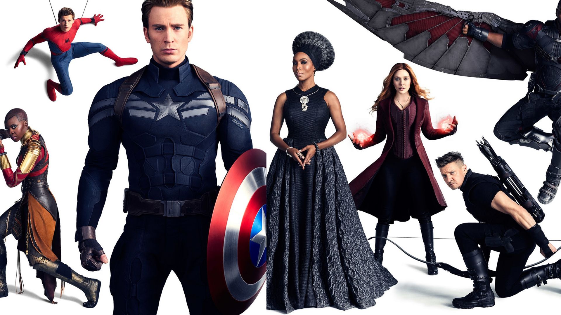 Мстители: Война бесконечности, Avengers: Infinity War, Captain America, Spiderman, Hawkeye, Wanda Maximoff, Elizabeth Olsen, Tom Holland, 4k (horizontal)