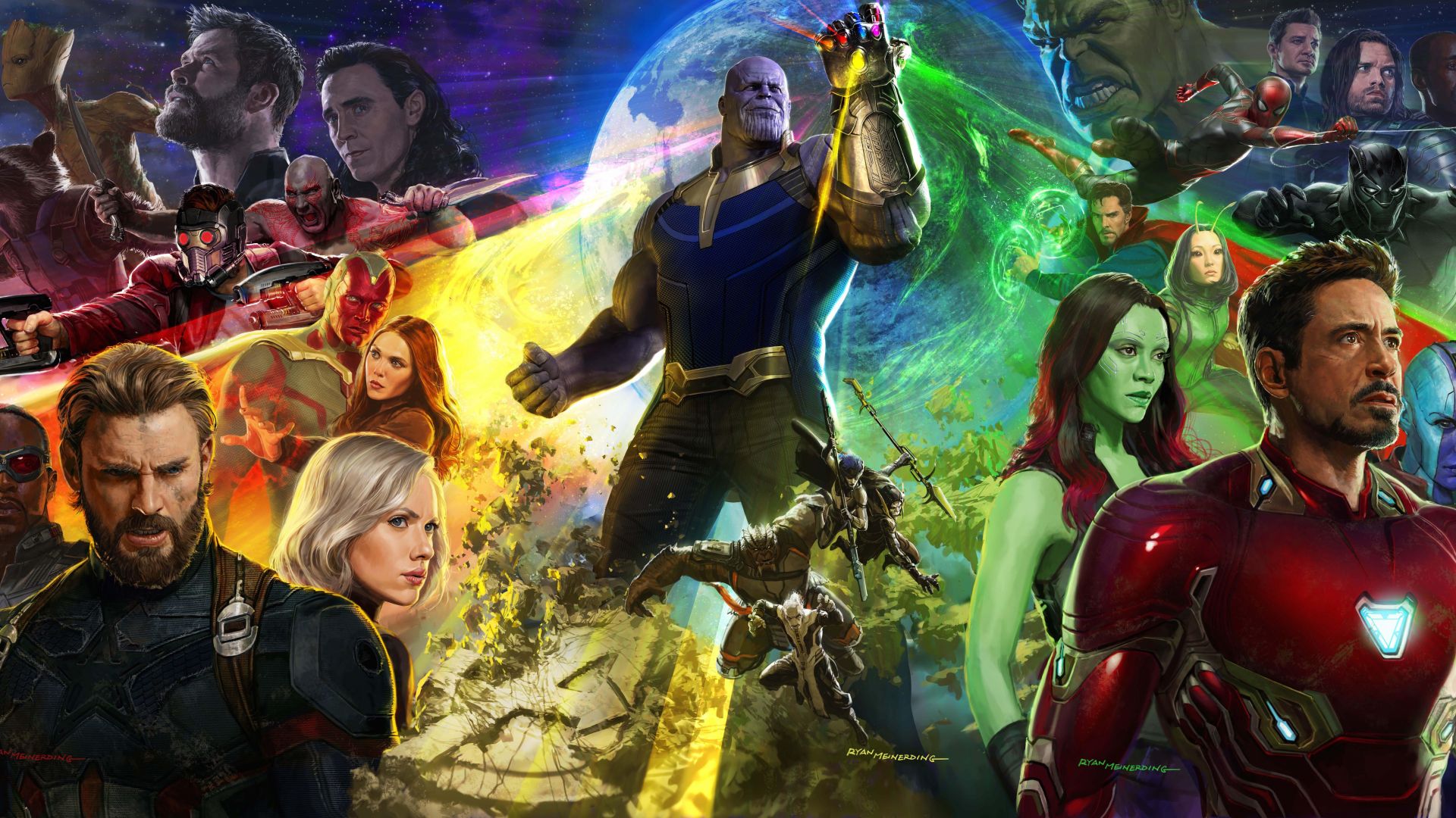 Мстители: Война бесконечности, Avengers: Infinity War, Captain America, Spiderman, Hawkeye, Wanda Maximoff, Iron Man, art, 8k (horizontal)
