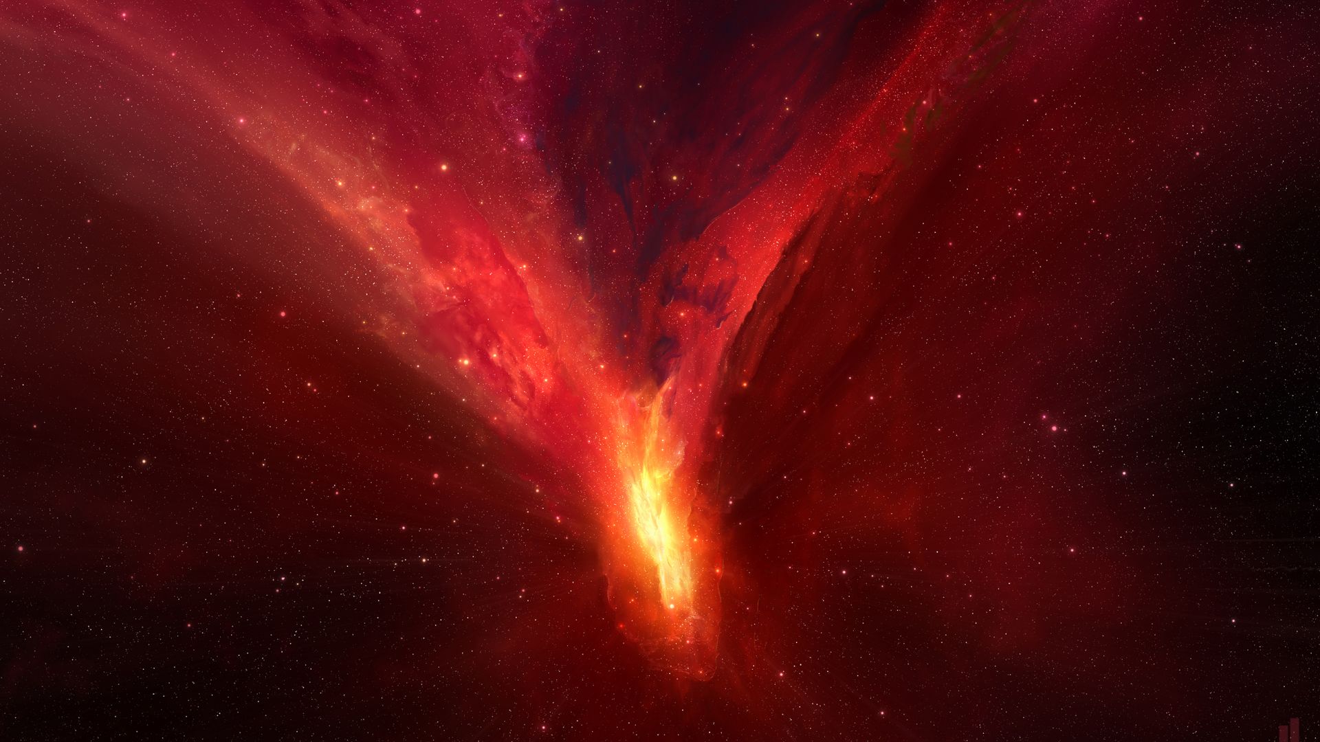 Туманность Конская Голова, Horsehead Nebula, red, HD (horizontal)