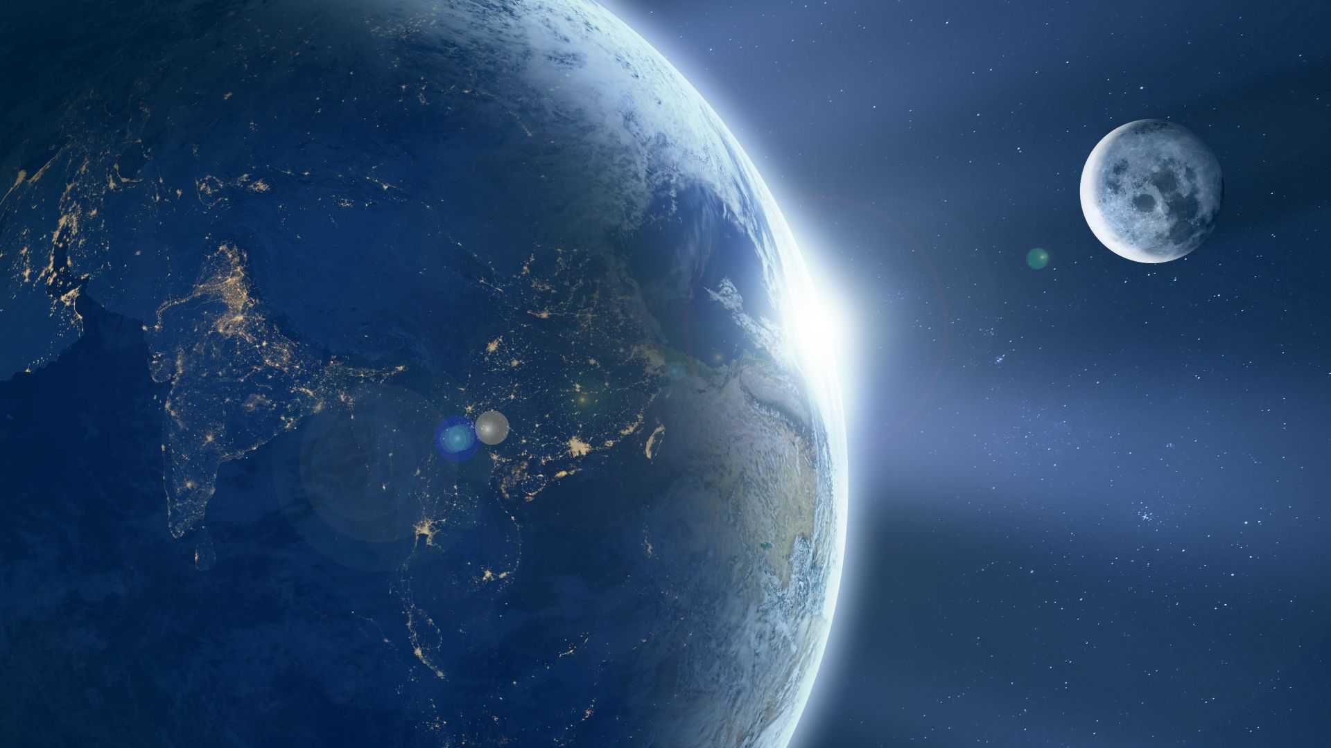 планета, Earth, Moon, planet, 8k (horizontal)