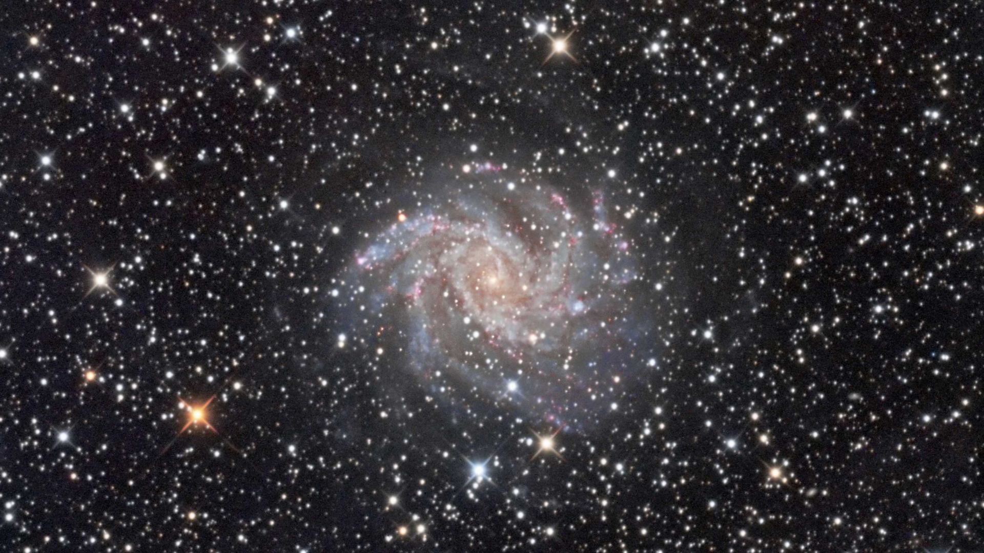 звезды, Messier 106, stars, 4k (horizontal)