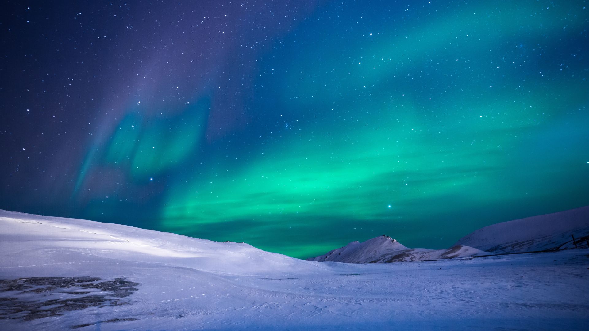 северное сияние, northern lights, sky, winter, mountains, 5k (horizontal)