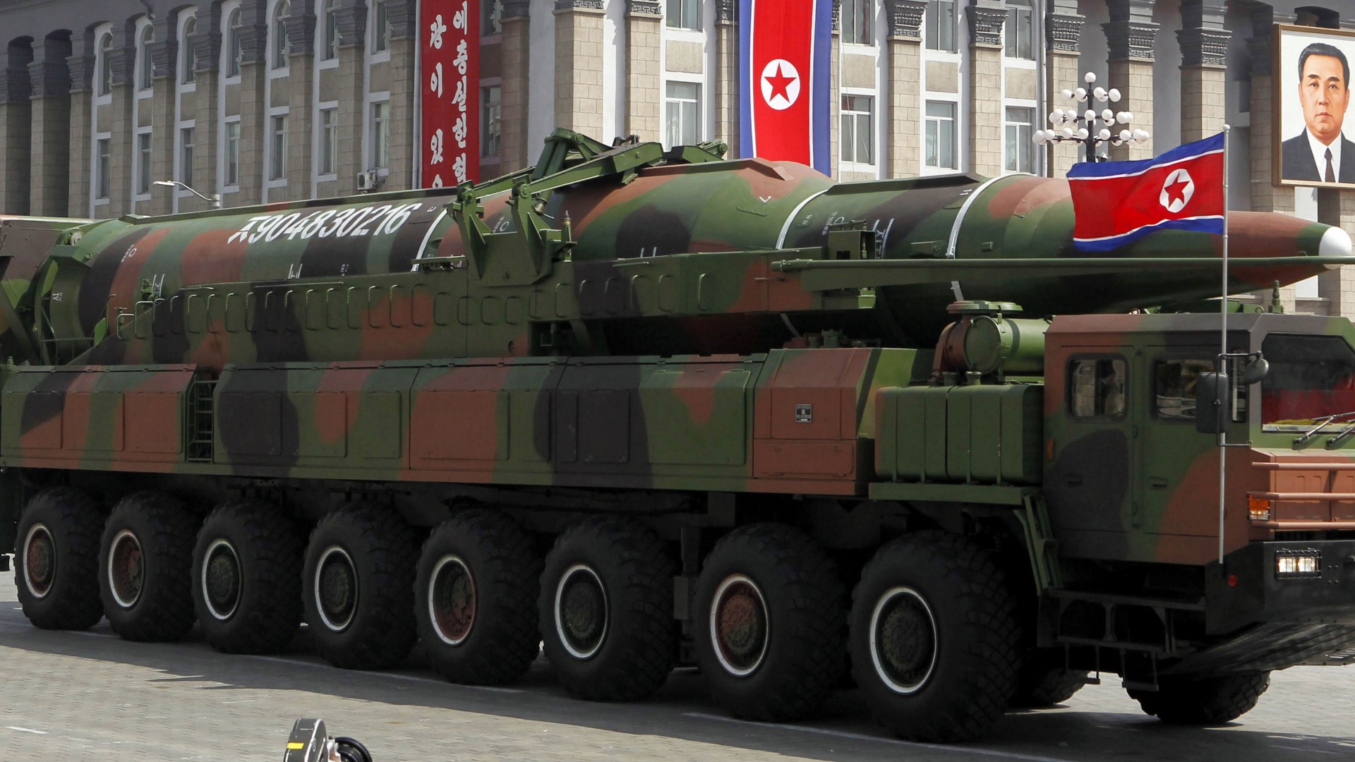 ракета, КНДР, Северная Корея, KN-08, No-dong-C, Hwaseong-13, MRBM, DPRK, parade, missile (horizontal)