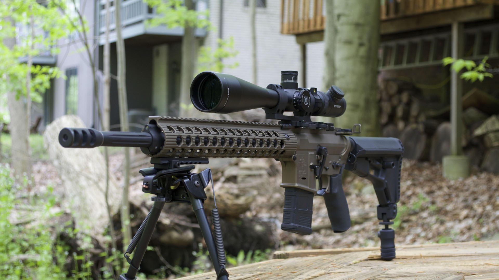 винтовка, АР-15, камуфляж, аммуниция, AR-15, rifle, custom, semi-automatic, multicam, camo, scope (horizontal)