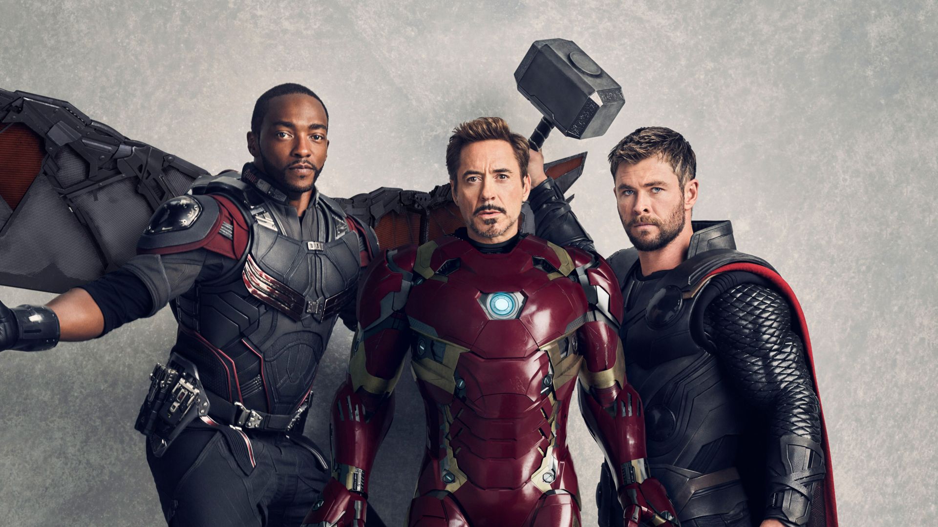 Мстители: Война бесконечности. Часть 1, Avengers: Infinity War, Falcon, Iron Man, Thor, Anthony Mackie, Robert Downey Jr., Chris Hemsworth, 5k (horizontal)