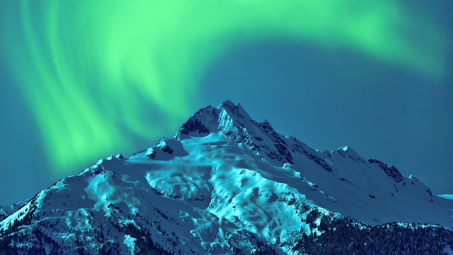 горы, Aurora Borealis, sky, winter, mountains, 5k (horizontal)