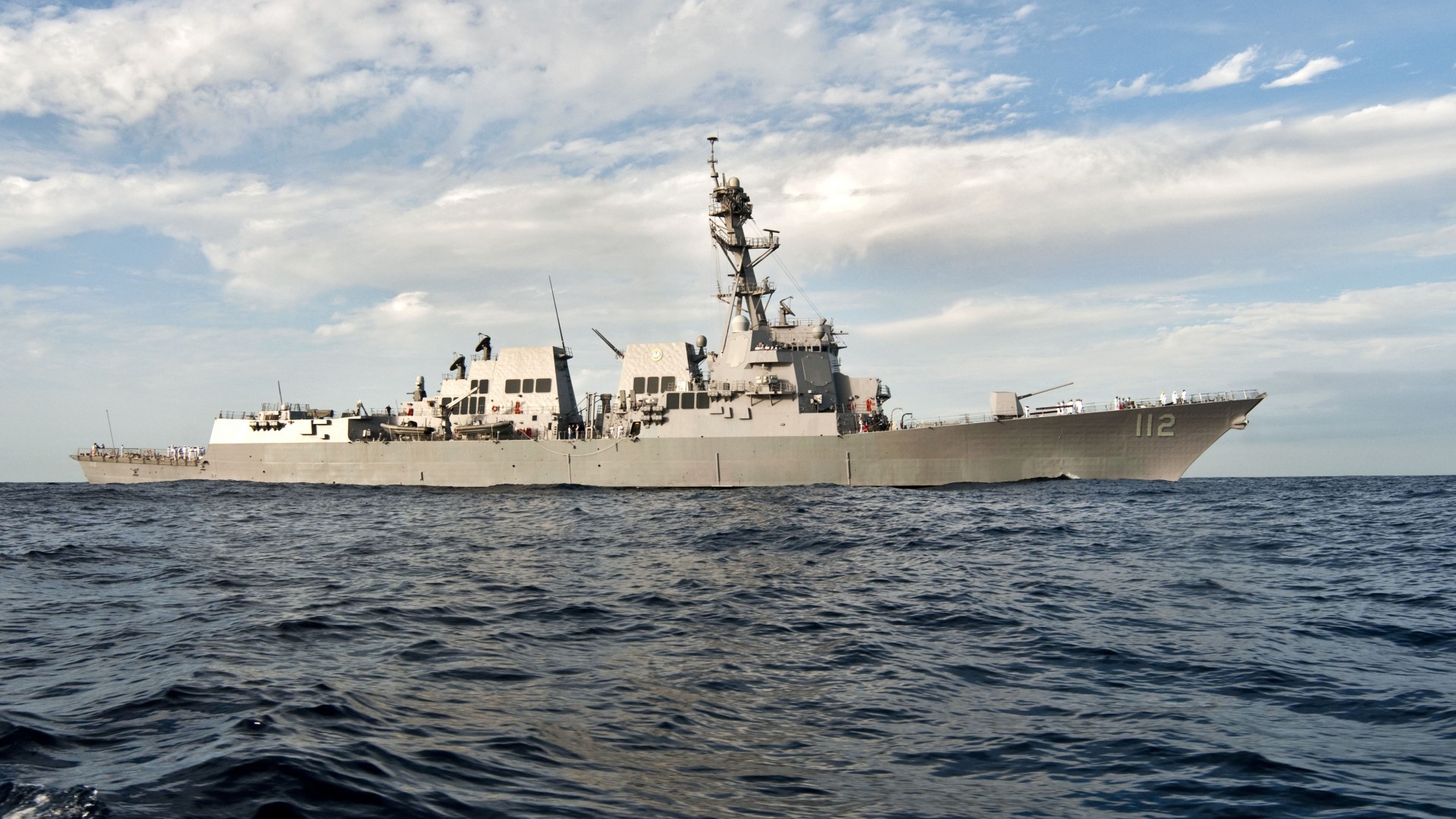 эсминец, Арли Бёрк, ВМС США, USS Arleigh Burke, DDG-51, lead ship, Arleigh Burke-class, destroyer, warship, U.S. Navy, sea (horizontal)