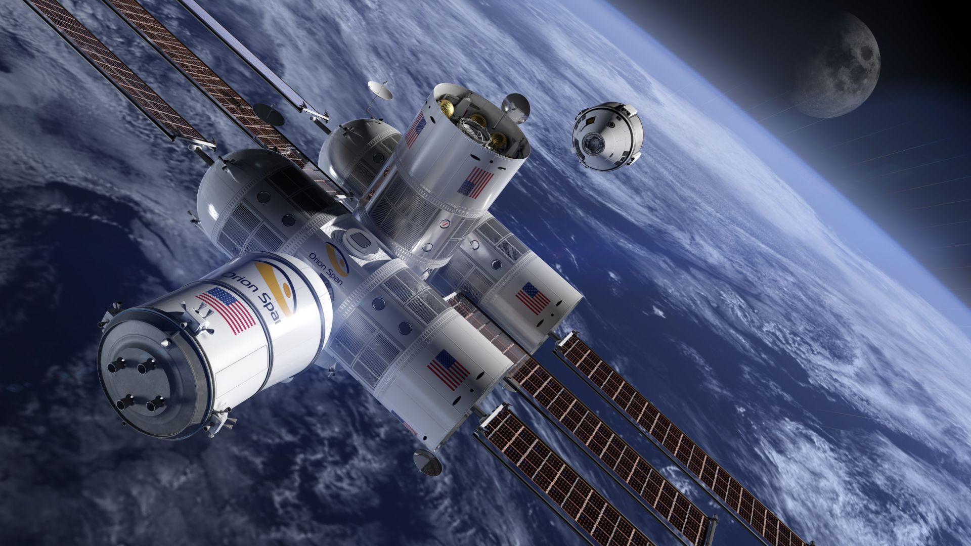 База, The Aurora Space Station, Space Tourism, 4k (horizontal)