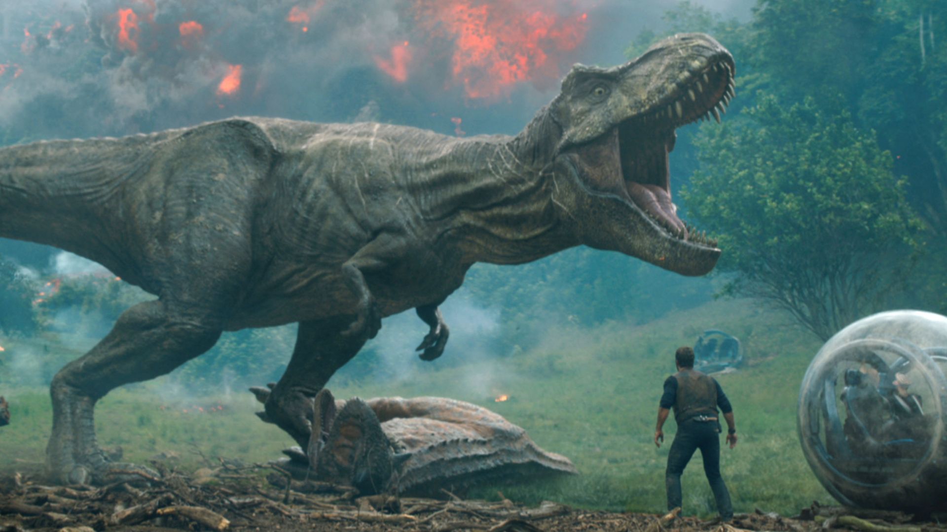 Мир юрского периода 3, Jurassic World: Fallen Kingdom, Chris Pratt, dinosaur, 4k (horizontal)