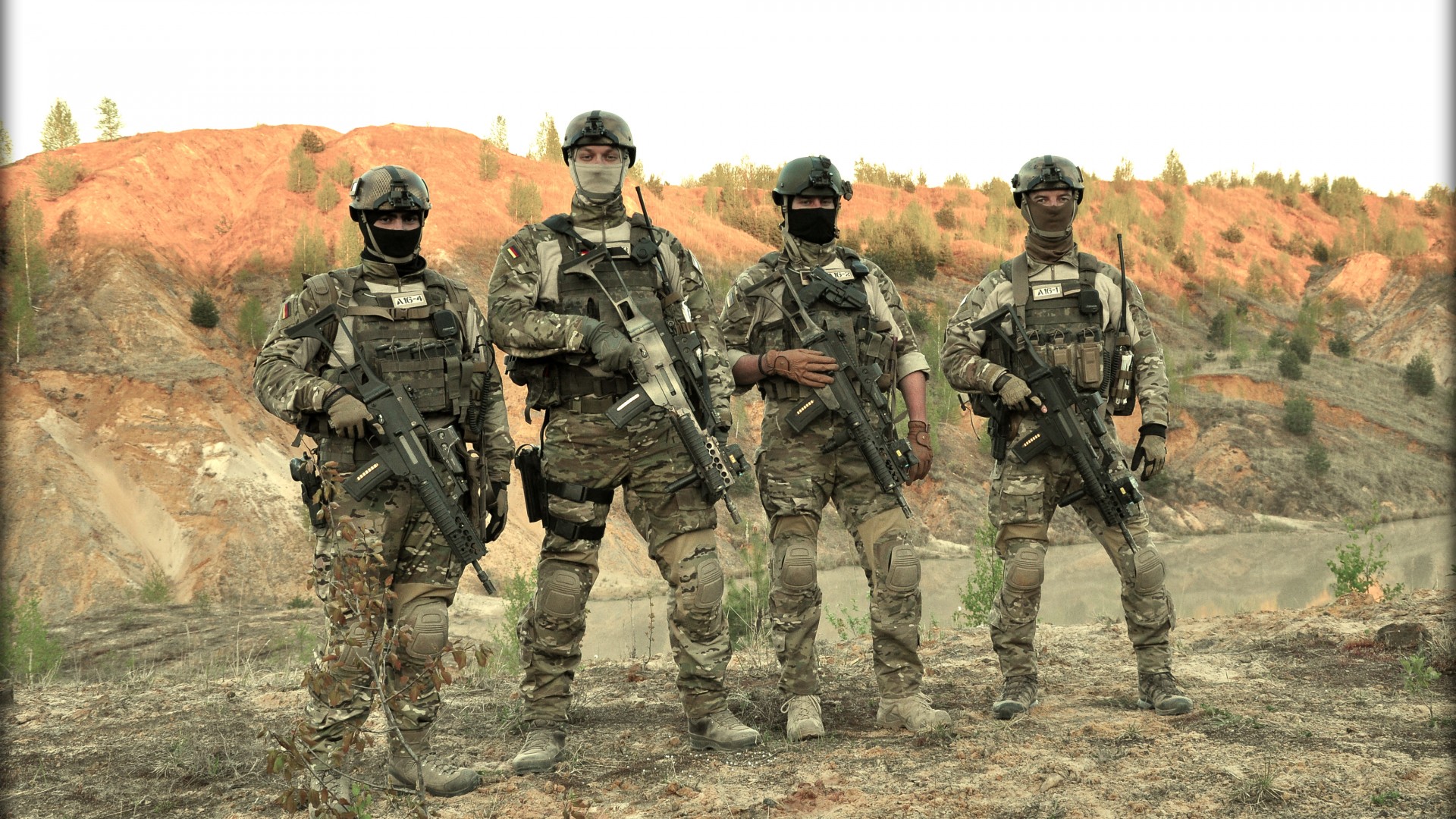 солдат, воинская часть специального назначения, Бундесвер, KSK, special forces, Kommando Spezialkrafte, soldier, Bundeswehr, camo, rifle, field (horizontal)