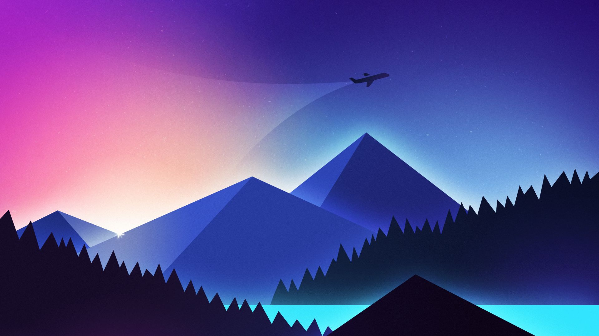 Самолет, минимализм, Plane, minimalism, colors, 4K (horizontal)