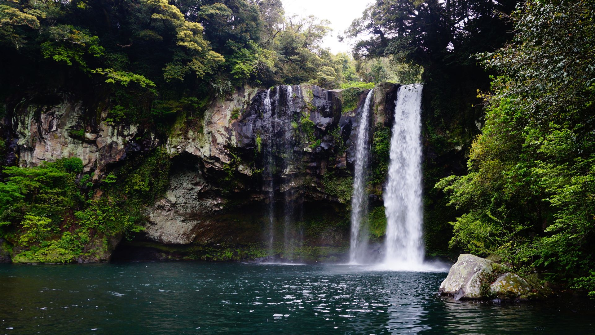 Водопад, Jeju Island, Cheonjiyeon, Waterfall, 5K (horizontal)