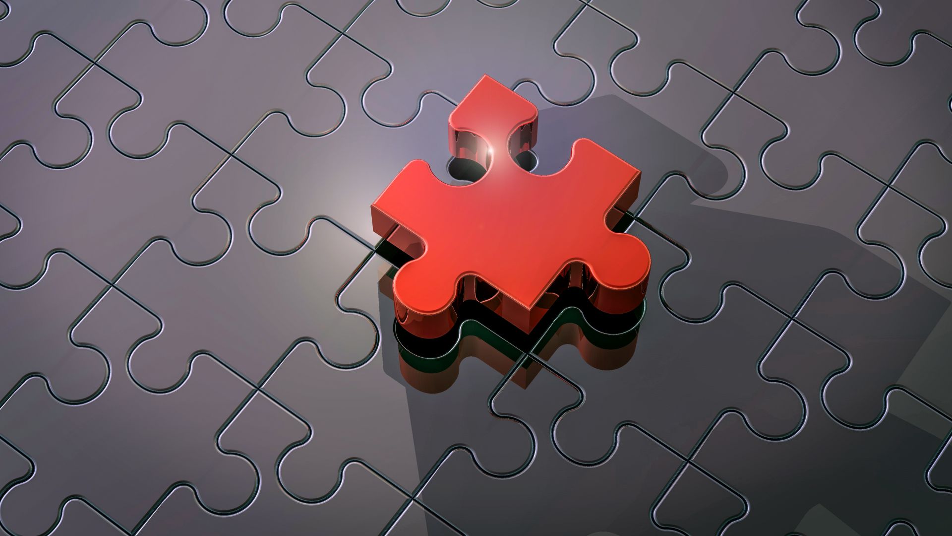 Пазлы, Puzzle, 3D, red, 4K (horizontal)