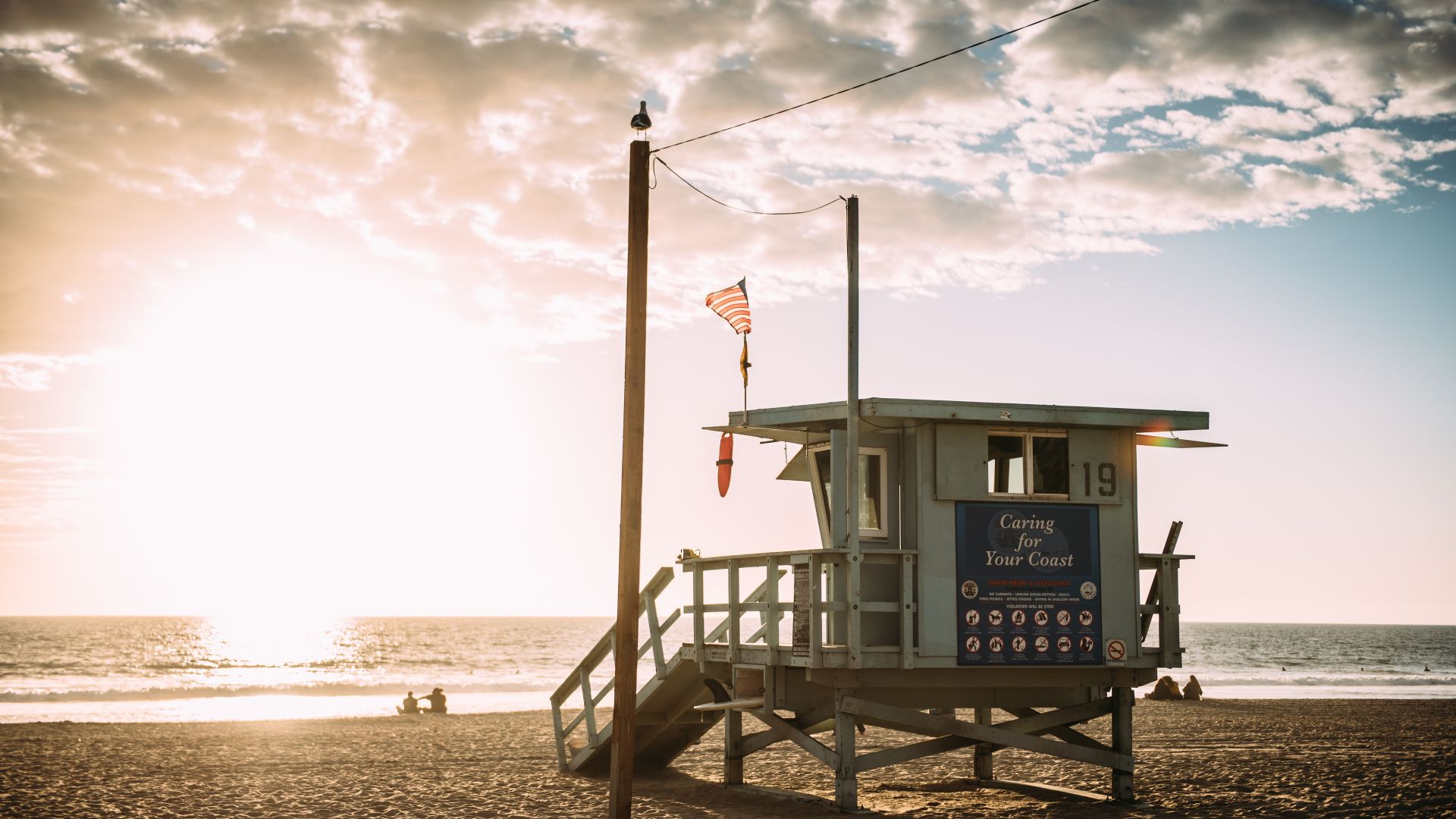 Лос Анджелес, пляж, Los Angeles, beach, USA, 5K (horizontal)