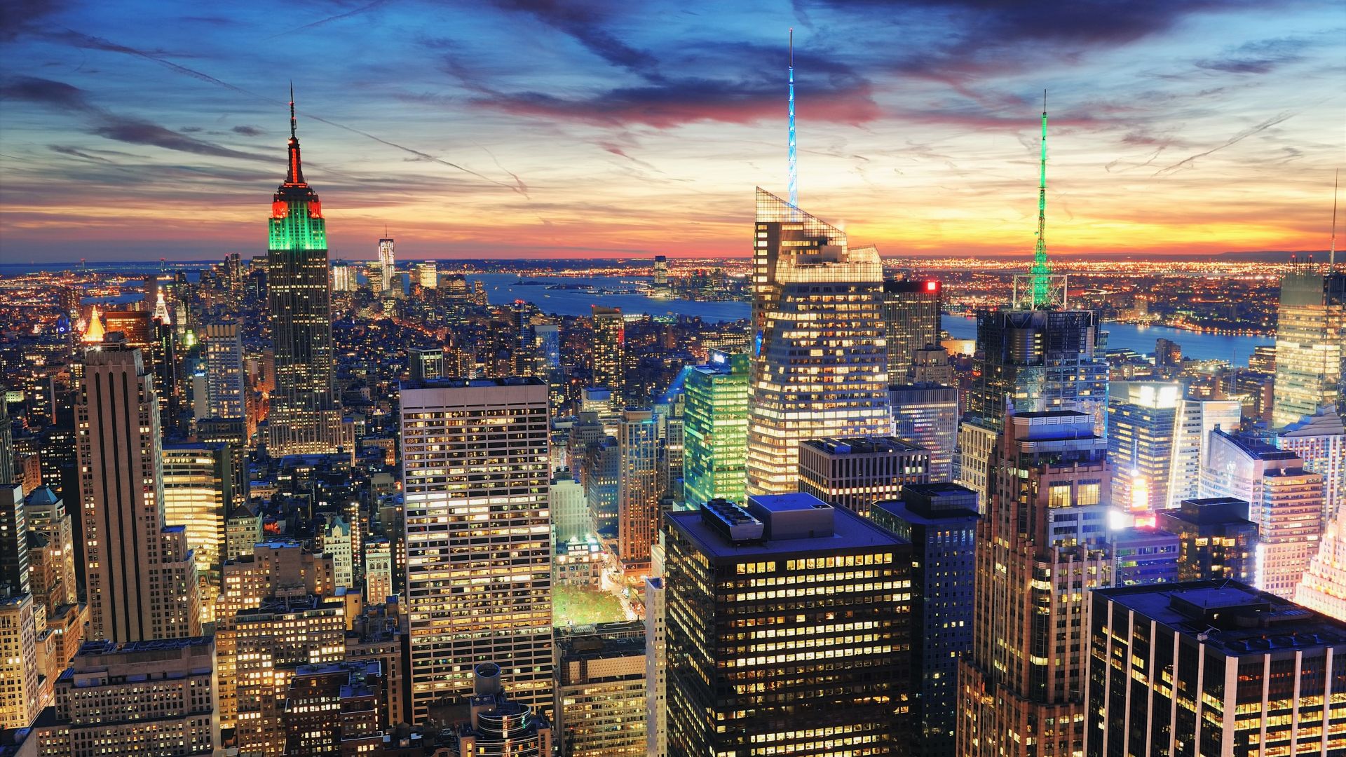 Нью-Йорк, США, New York city, USA, skyscrapers, 5K (horizontal)