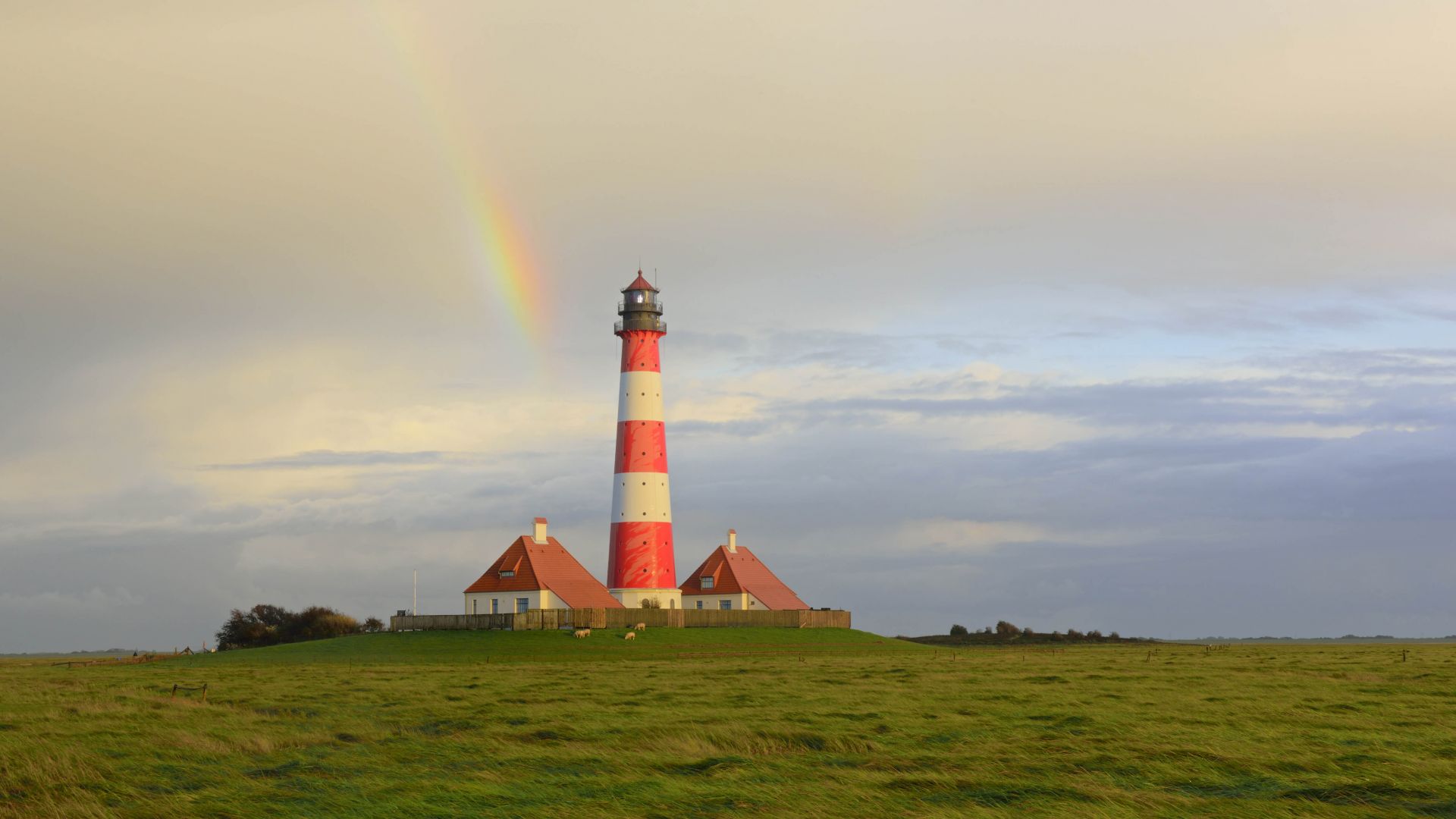 маяк, Westerheversand Lighthouse, Westerhever, Schleswig-Holstein, Germany, 4K (horizontal)