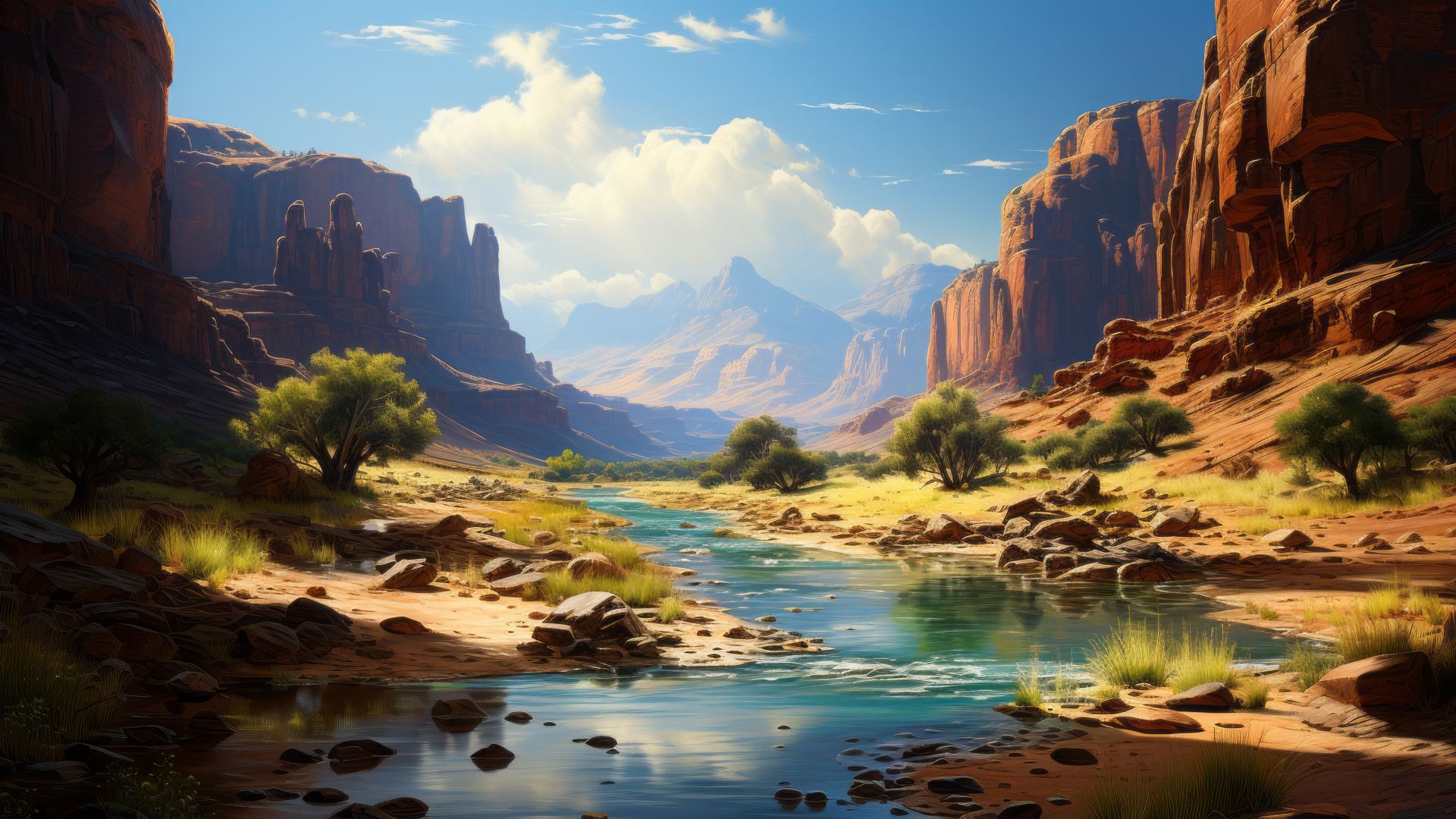 river, mountains, canyon (horizontal)